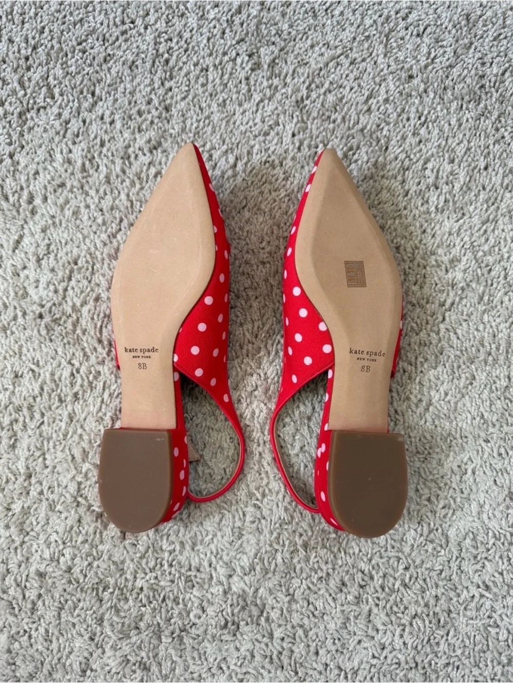 NWOT Kate Spade Red Polka Dot Veronica Flats Size 8